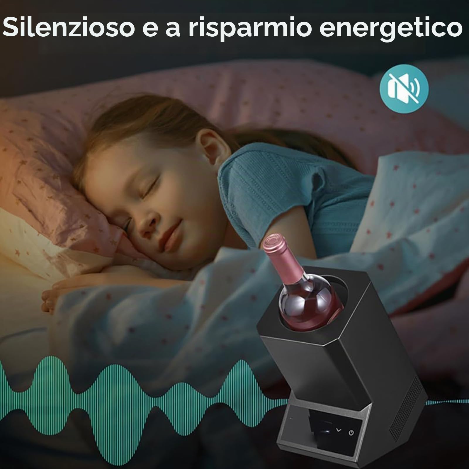 Refrigeratore elettrico per vino, portatile, in acciaio inox, 750 ml, ricaricabile, 24 ore di freddo, per vino rosso e bianco, ideale per feste e regali