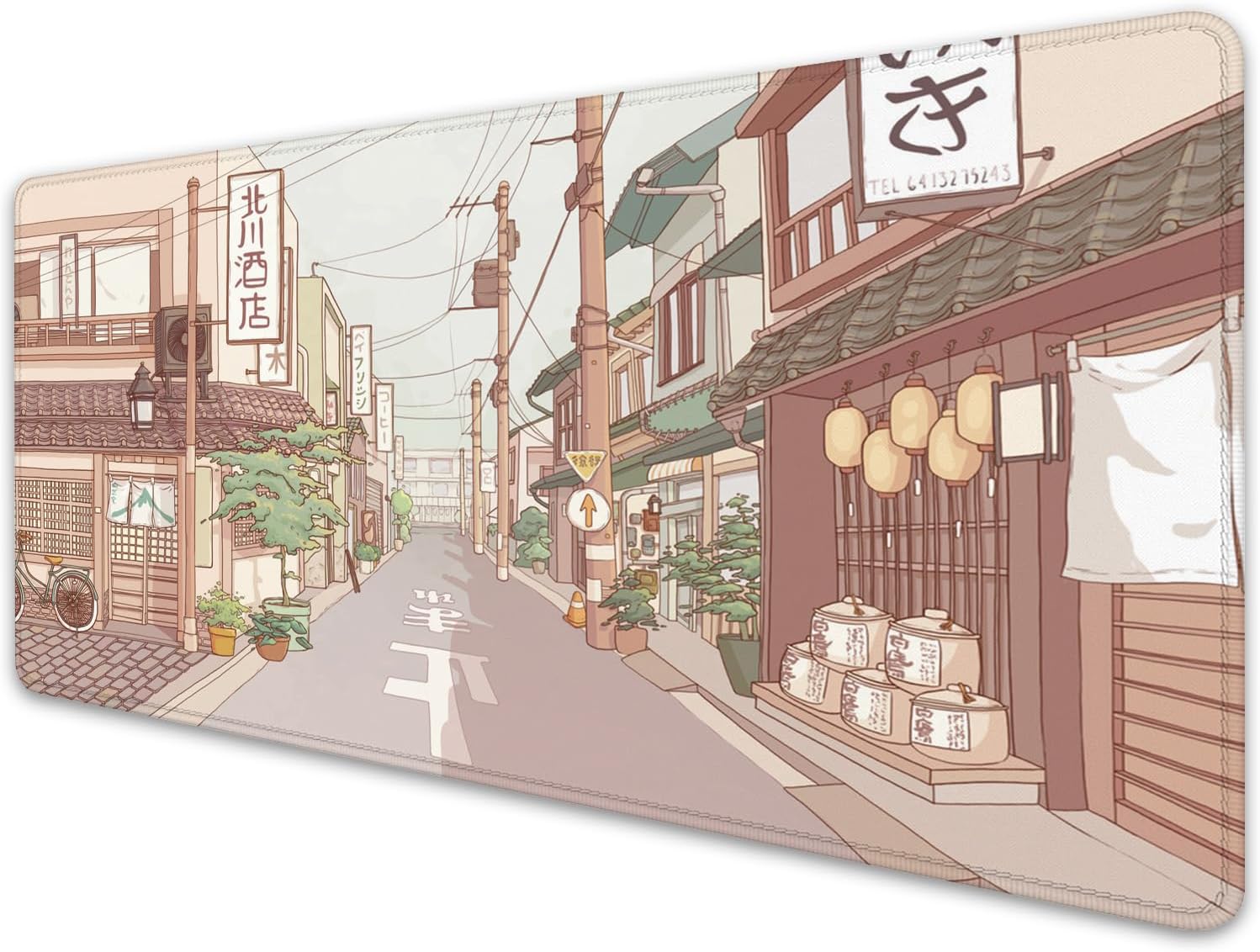 Anime Tokyo Street Japanese Desktop Mouse Pad Large,Cartoon Desk Pad,Cute Mouse Pad for Desk,Desk Mat for Desktop,Keyboard and Mouse Pad,Gaming Mouse Pad Mousepad for Office Home Work(27.5X11.8 in) image 2
