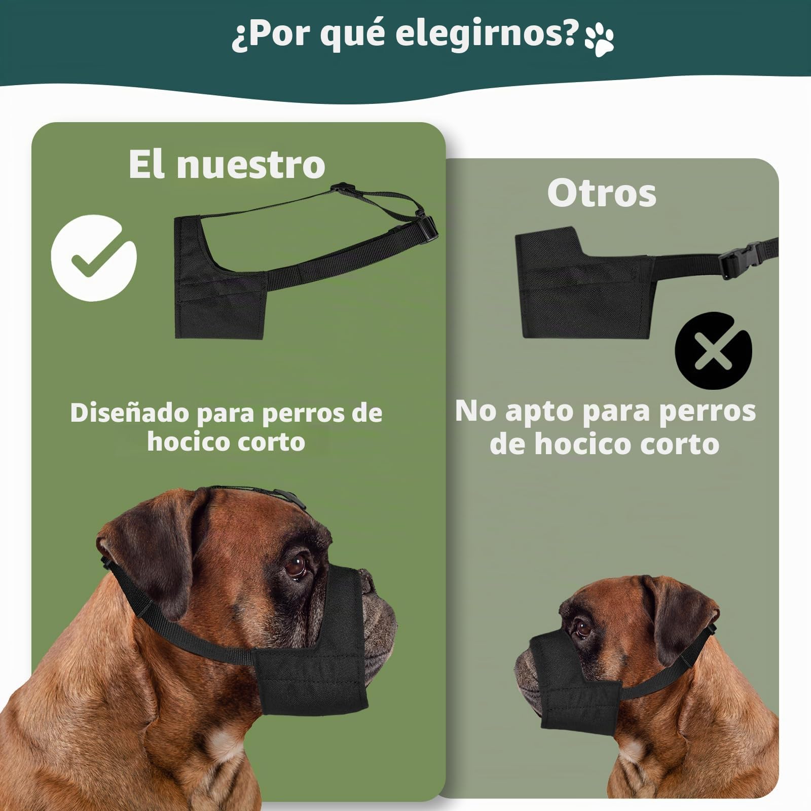 Mayerzon - Bozal Suave para Perros con Correa Antideslizante, para Pitbull, American Bully, bóxer, Rottweiler, Protector para hocico Corto, Mediano y Largo, Evita morder y Masticar, Permite Beber