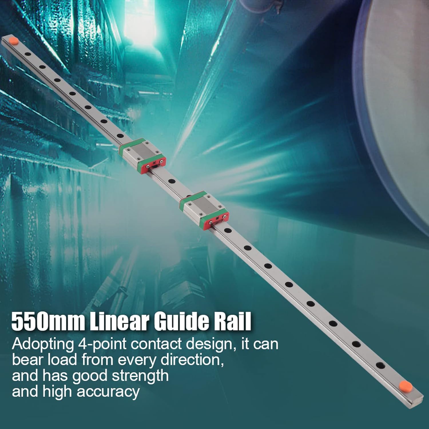 ZJchao Linear Rail, 550mm MGN12 Miniature Linear Motion Slide Rails 12mm Width 2pcs MGN12C Slide Blocks for CNC Machines