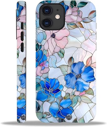 for iPhone 17 Case, Compatible with Wireless Charging, Vintage Cute Autumn Flower Fall Phone Case Blue Flower, for iPhone 13/14