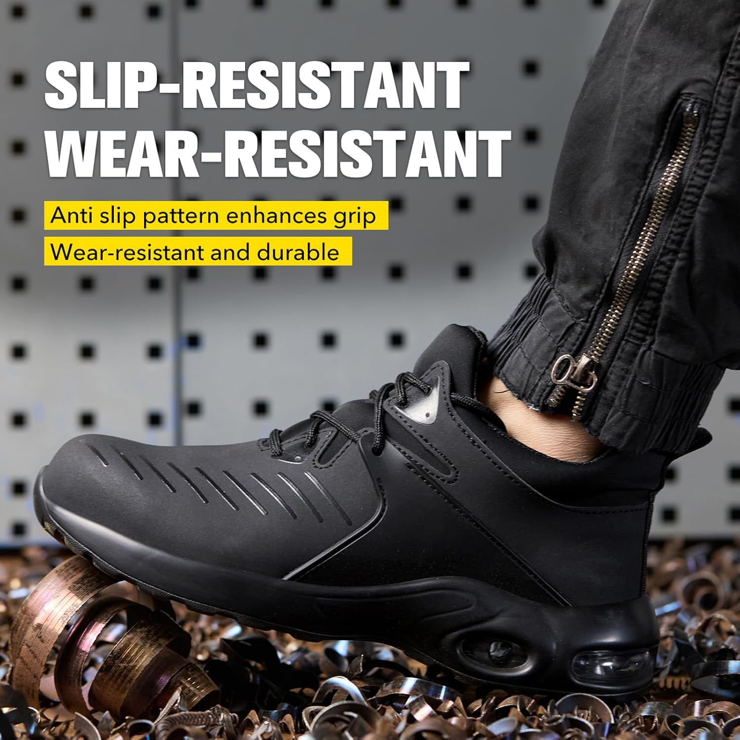 Steel Toe Work Boots for Men or Women, Mid Top Waterproof Chef Kitchen Restaurant Working Boots Comfortable Air Cushion Shoes for Industry Construction Warehouse