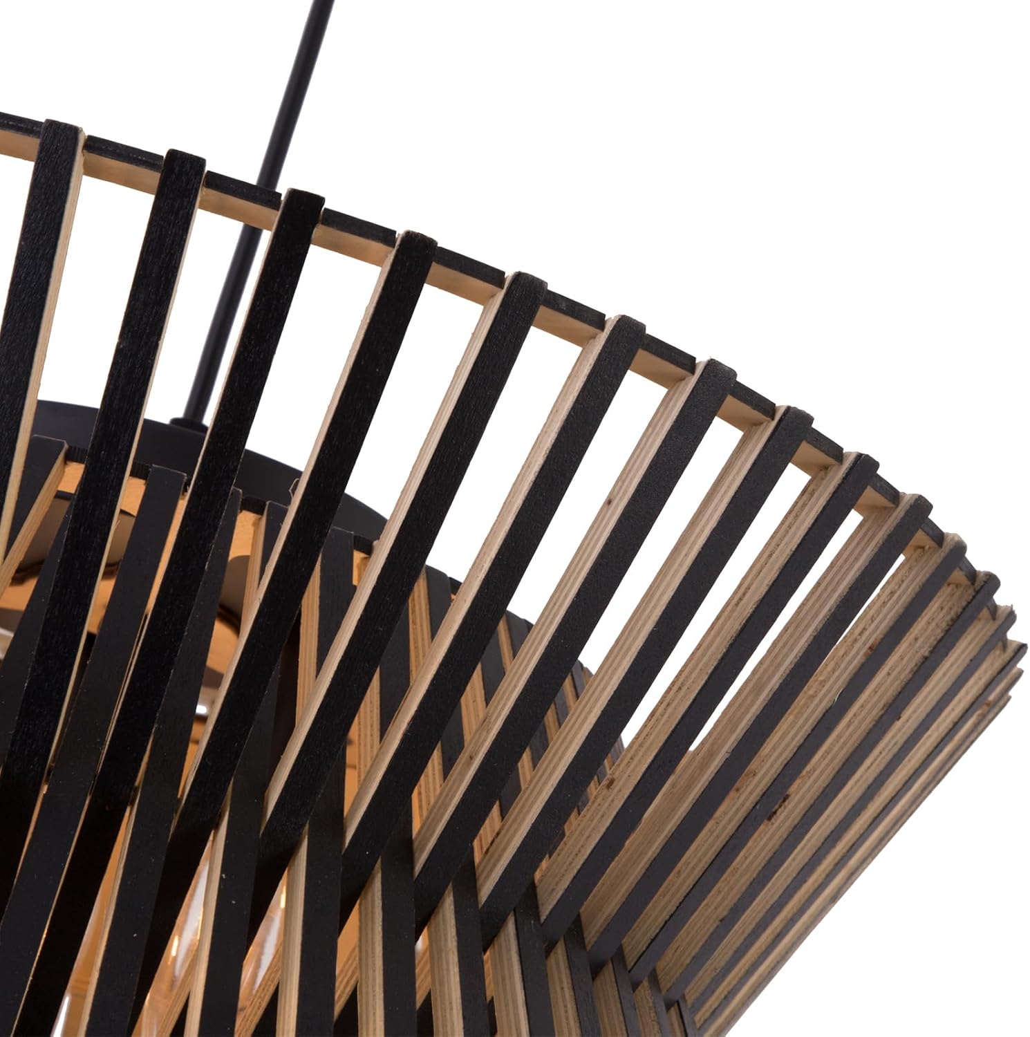 Maxax Wooden Chandelier, 17.7'' Pendant Light Fixture with Boho Wicker Shade, 3-Light Wood Farmhouse Ceiling Light for Living Room, Bedroom, Kitchen