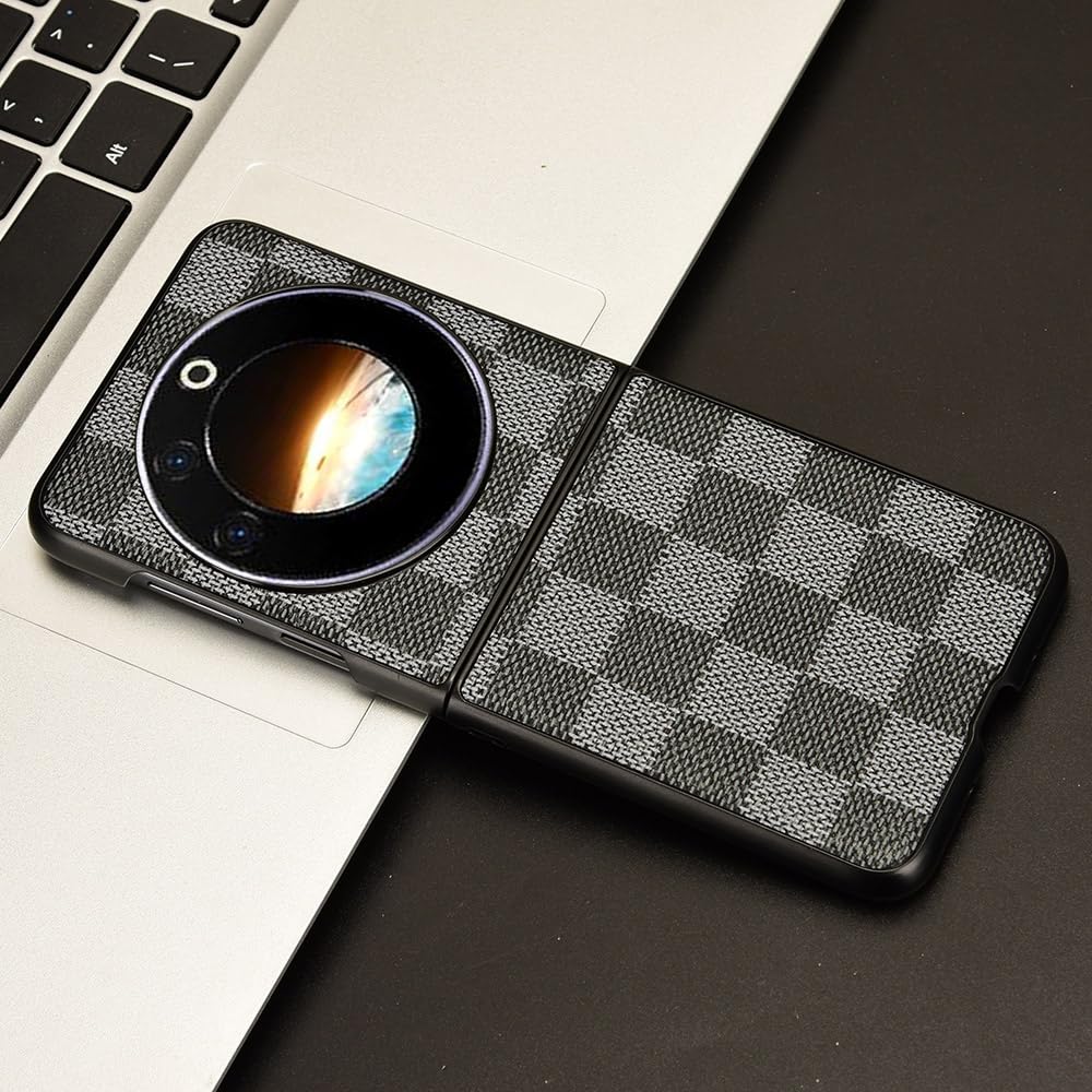 Custodia Per Tecno Phantom V Flip In PU Pelle Con Cerniera Gialla – Cover Ultrasottile Con Supporto Per Ricarica Wireless - 3