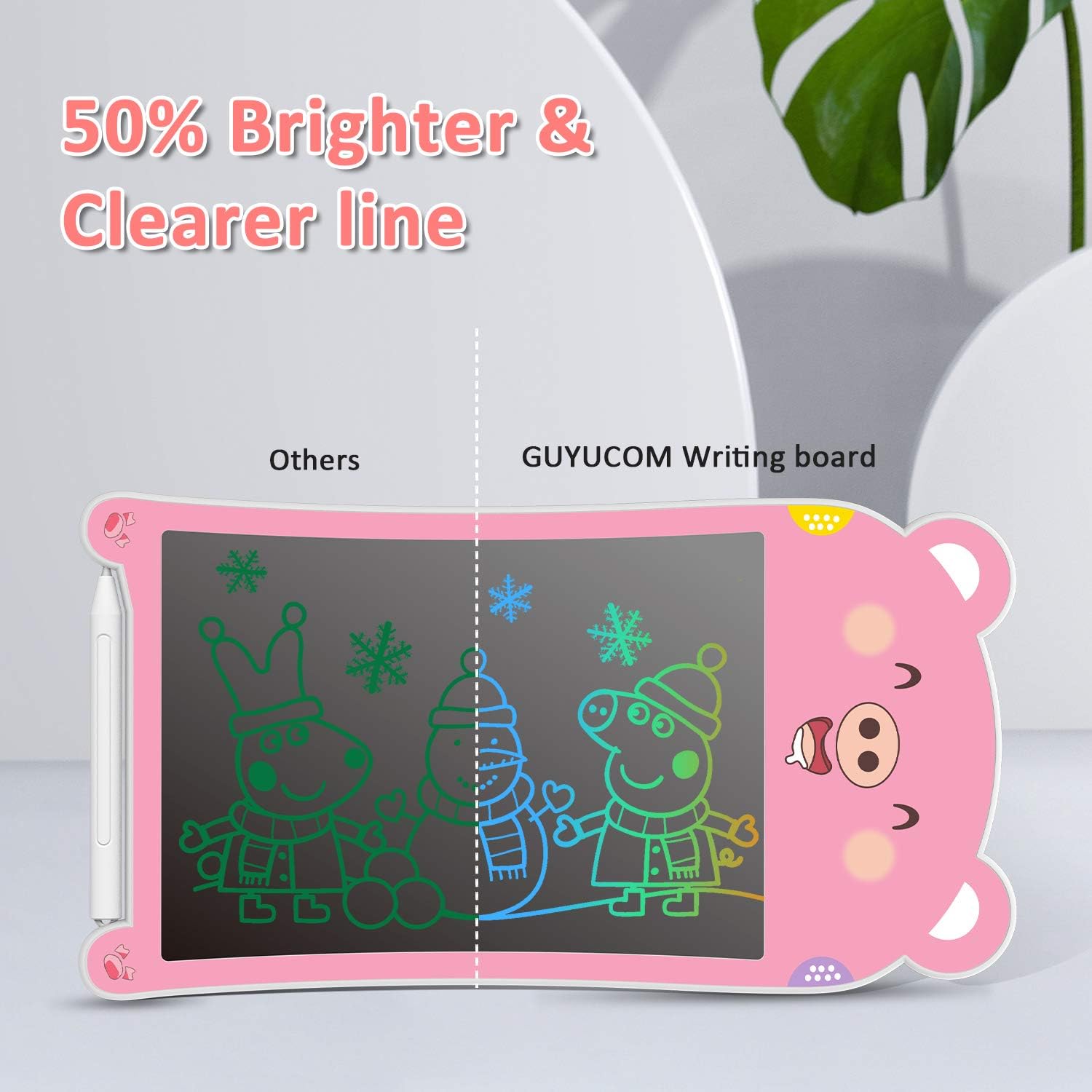 GUYUCOM Colorful Drawing Doodle Board 8.5-Inch New Kids Toys Writing Tablet with Lock Button for Girls, Boys,Kids (Pig)