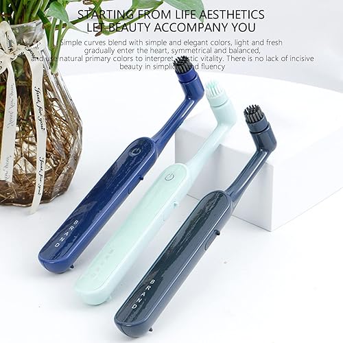 Miniatura 5 de Cepillo de dientes eléctrico sónico para adultos recargable funciona con pilas impermeable giratorio con 4 cabezales de cepillo cepillo de dientes