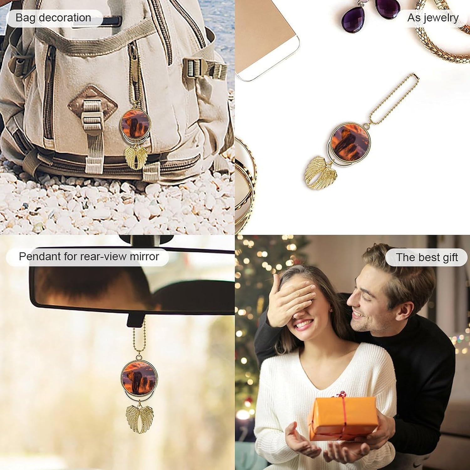 Elephant Herd Mount Kilimanjaro Car Charm Rear View Mirror Accessories image 5