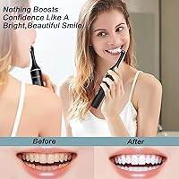 Vista 5 de Pulidor de dientes, kit de blanqueamiento dental recargable para limpieza y blanqueamiento de dientes, con 8 cabezales de cepillo, luz LED, 5 modos