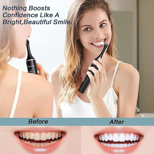 Miniatura 5 de Pulidor de dientes, kit de blanqueamiento dental recargable para limpieza y blanqueamiento de dientes, con 8 cabezales de cepillo, luz LED, 5 modos