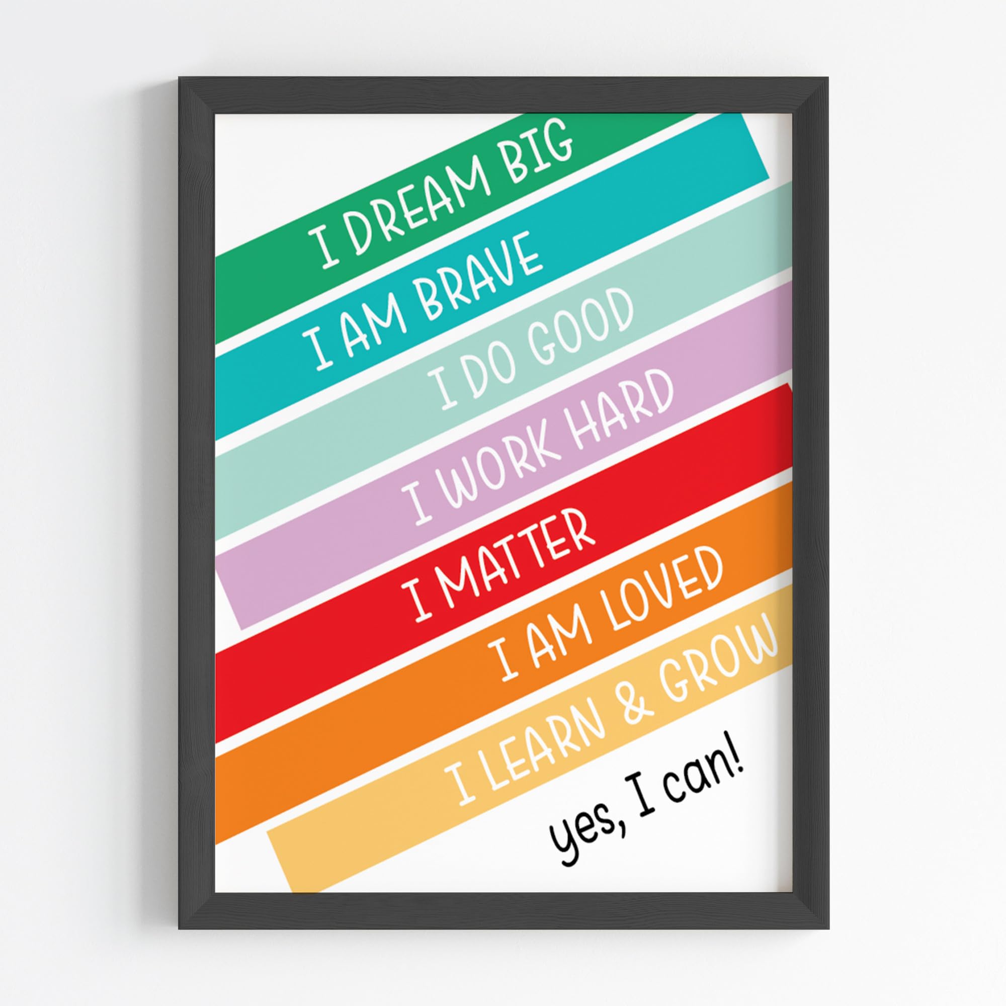 Wellmade Design LLP 'Daily Positive Affirmations' Wall Art (Framed) | Size - L