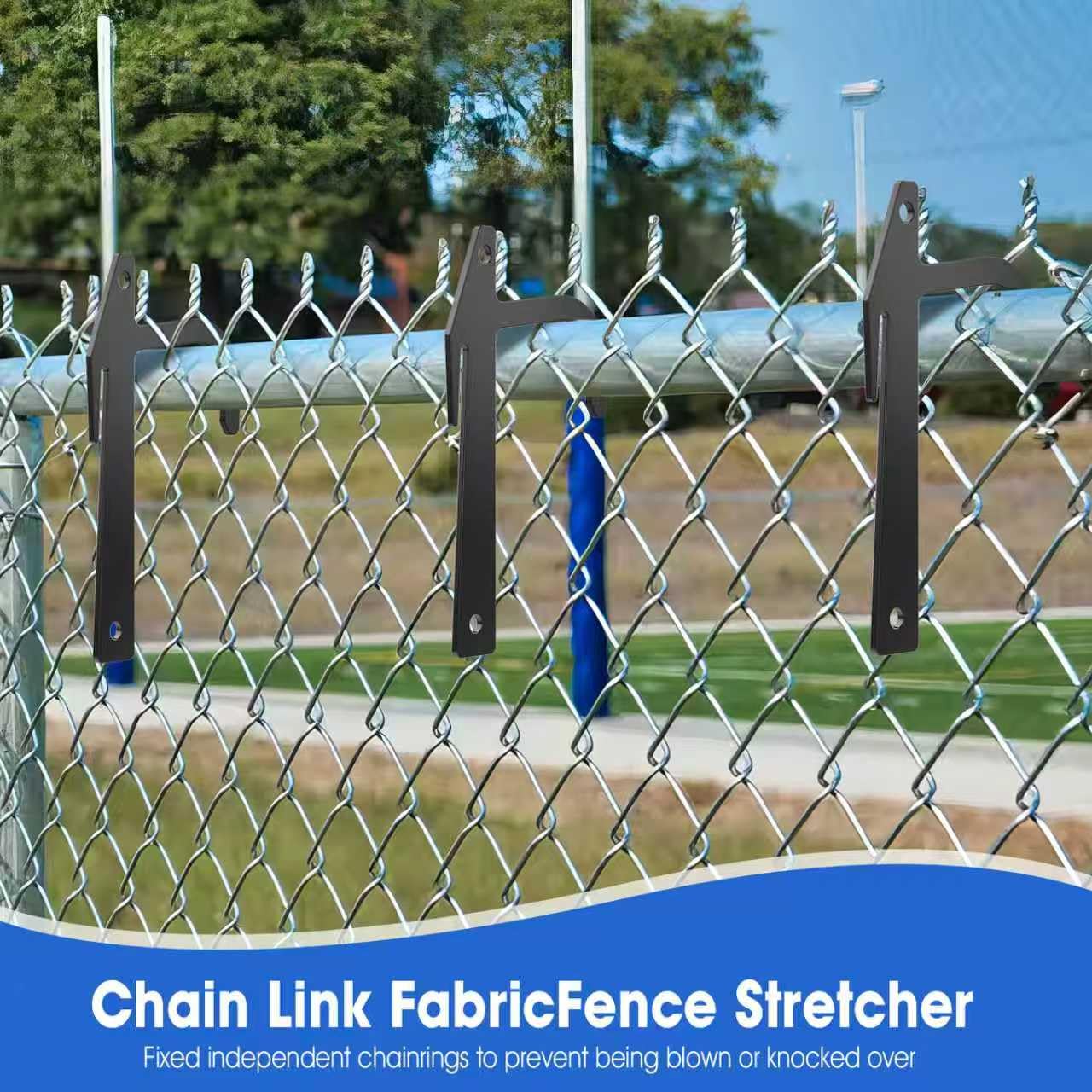Chain Link Fence Tools, 10 PCS Chain Link Fence Stretcher, Black Metal Banana Clip for Hook Loop Mesh Tools