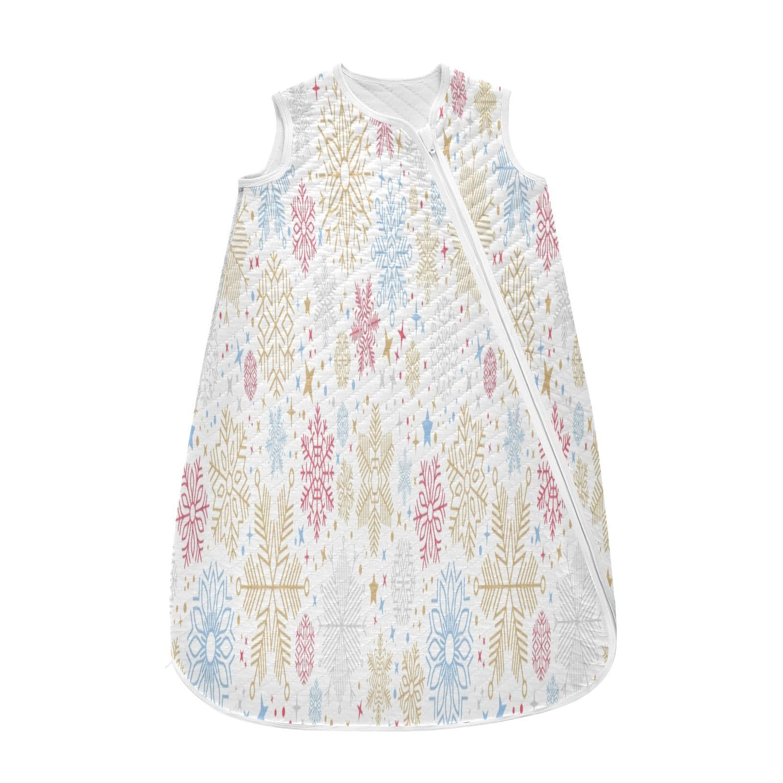 Kigai Christmas Snowflakes Baby Sleep Sack Wearable Blanket Sleeping Bag 2-Way Zipper Soft Swaddle Transition Sack