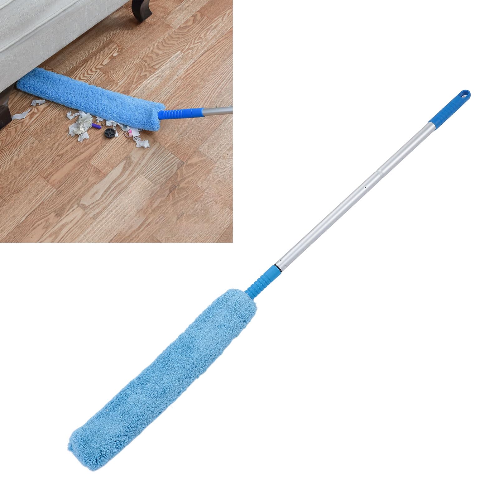 Retractable Duster Brush, Lightweigth Dust Removal Cleaning Tools Bendable Design Long Handle Dust Mop Soft Bristle Brush Multifunction Duster for Home Corner