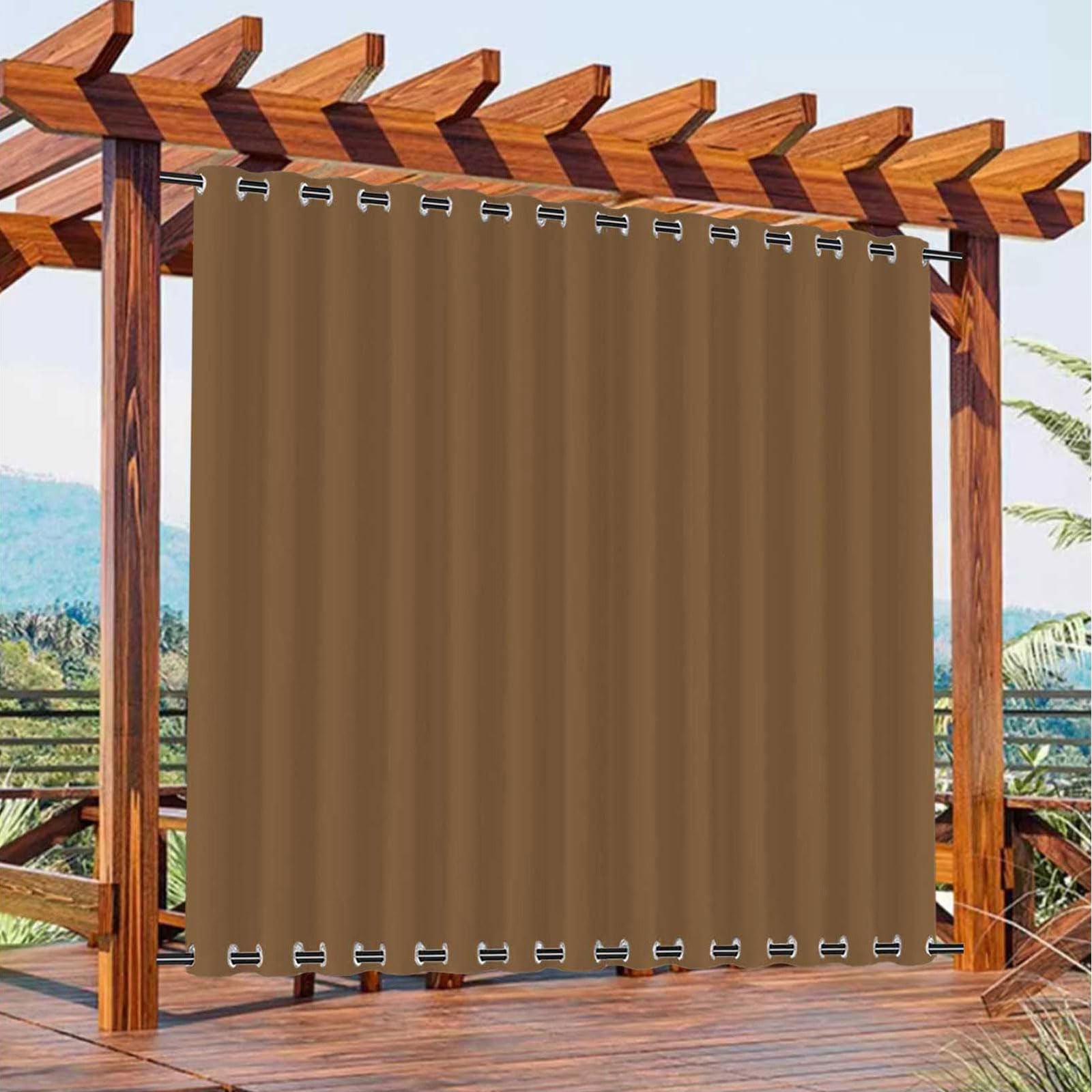 Outdoor Vorhänge für Terrasse, Wasserdicht Wetterfest Verdunkelungsvorhänge