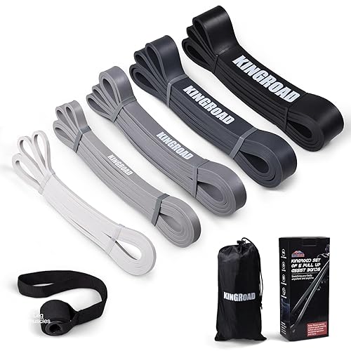 Resistance Band Pull Up Assistance Bands,Set of 5 Resistance Heavy Duty Exercise Stretch Fitness Bands for Stretching Power Lifting Workout Training with Instruction Guide - Black set of 5