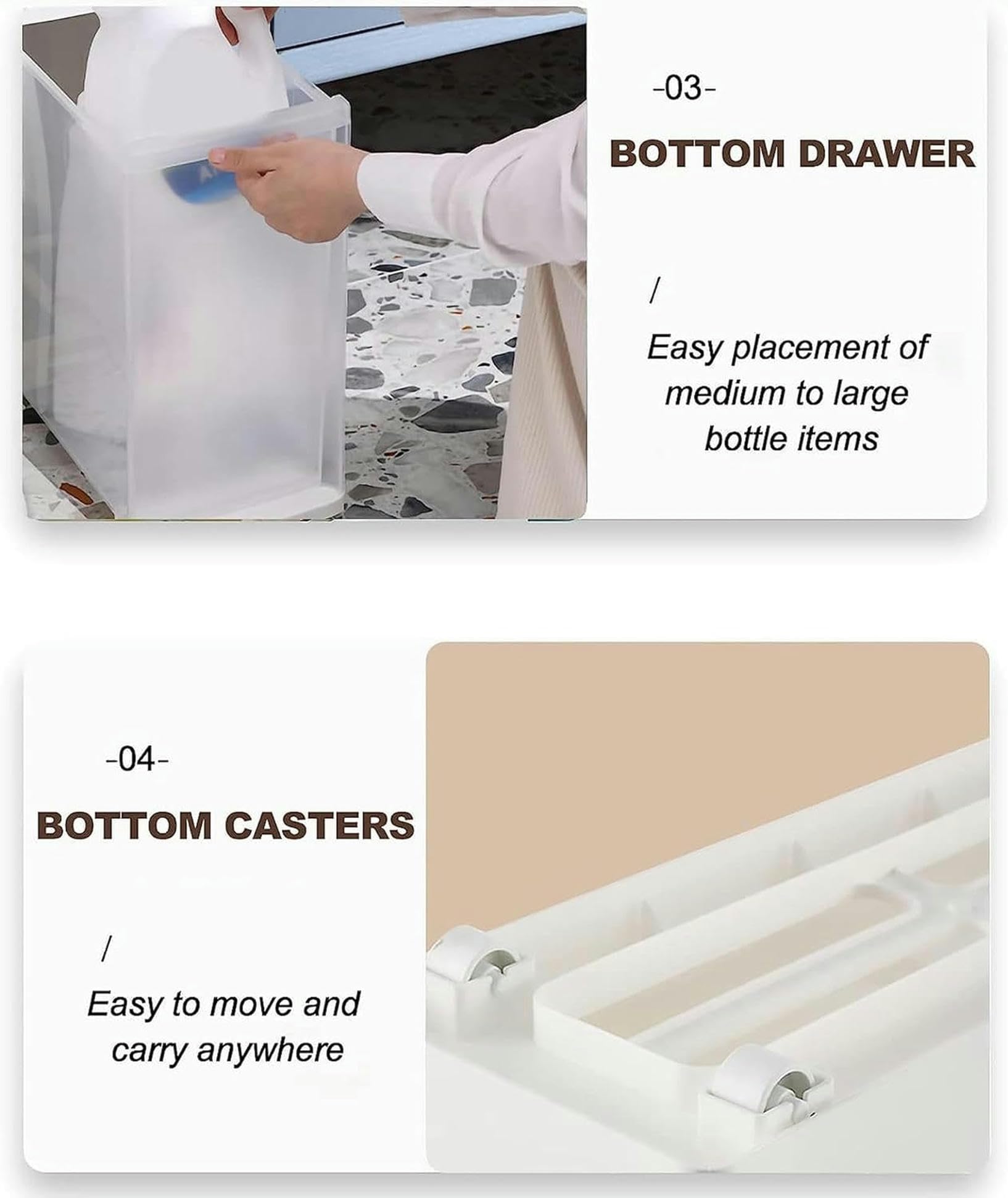 Armadietto da bagno alto con ruote, sottile, con 2-6 ante, versatile, verticale per piccoli spazi, ideale per servizi igienici e spazi ristretti