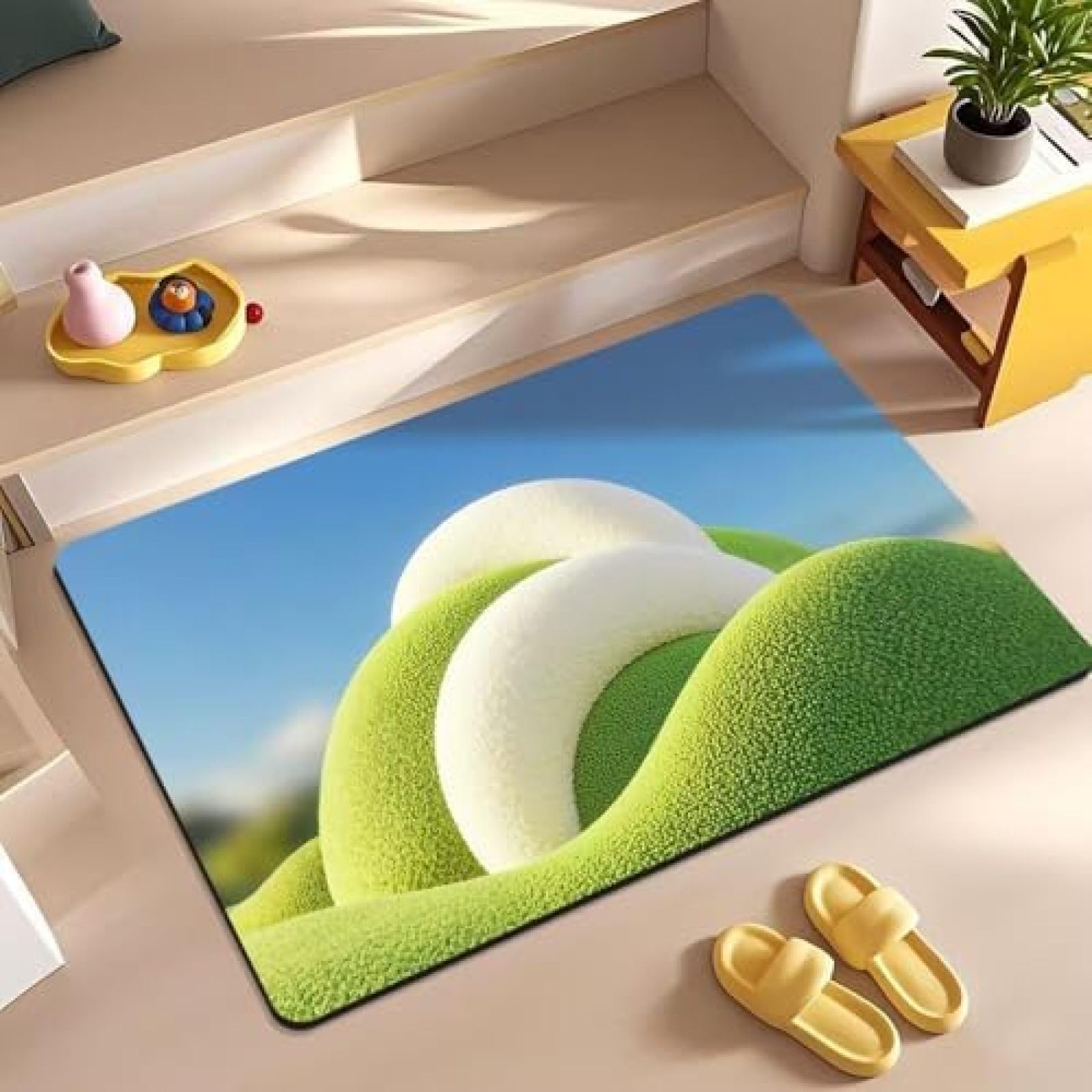 Mat de bain en diatomite Green Hill 50x80cm absorbant et gris