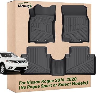 Car Floor Mats Replacement for Nissan Rogue 2014-2020 No Rogue Sport or Select Models Durable Odorless Front Rear Liners Coverage Custom Fit Protection Accessories for Dad