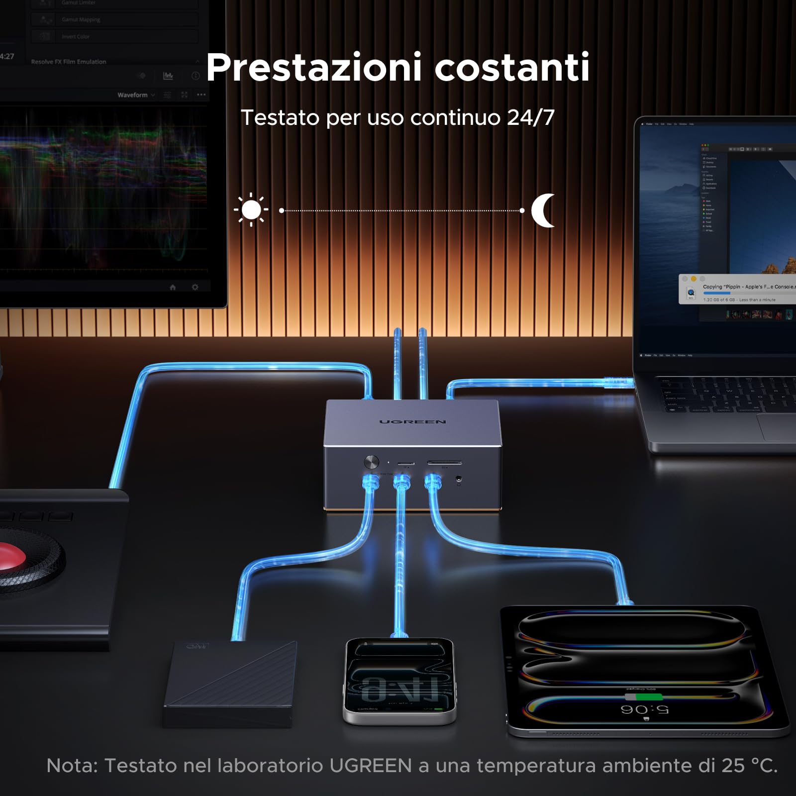 UGREEN Maxidok Thunderbolt 5 Docking Station Revodok 17 in 1 120Gbps con 3*Thunderbolt 5 e DisplayPort Singolo 8K60Hz Doppio 6K@60Hz Max Case SSD M.2 140W PD 2.5GbE Lettore SD TF 4.0 3.5mm Aux