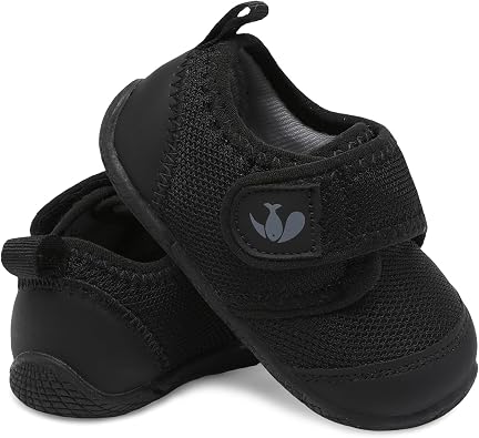 FEETCITY Baby First Walking Shoes Baby Shoes Boys Girls Newborn Crib Shoe Anti-Slip Toddler Sneakers Black