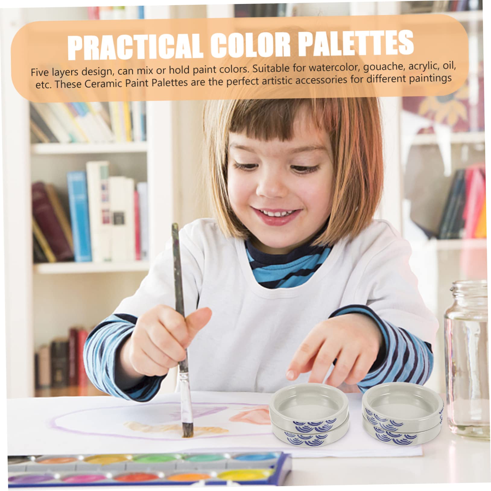 Anneome Palette de Peinture Céramique 5 Niveaux Plateaux de Mélange Pratiques pour Aquarelle Art et Artisanat