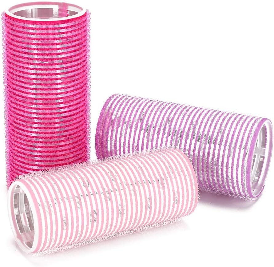 Hair Roller Sets, 3Pcs Self-Adhesive Hair Rollers, Portable Grip Holding Styling Curlers, Hairdressing Tool, Salon Hair Dressing Curlers for DIY Hair