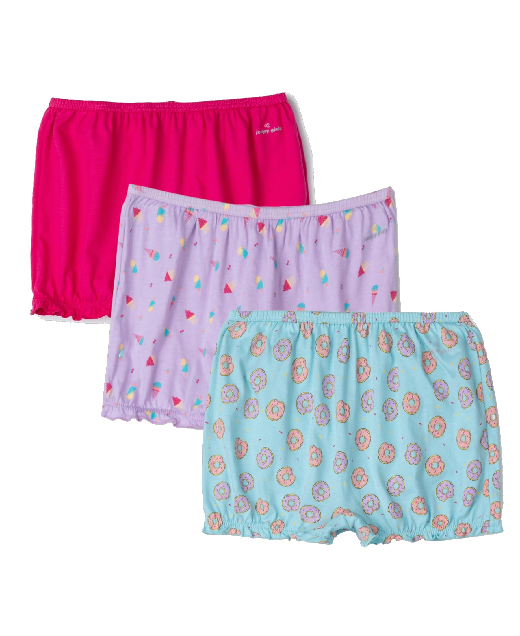 JockeySG01 Girl's Super Combed Cotton Panty with Ultrasoft Waistband (Pack of 3)