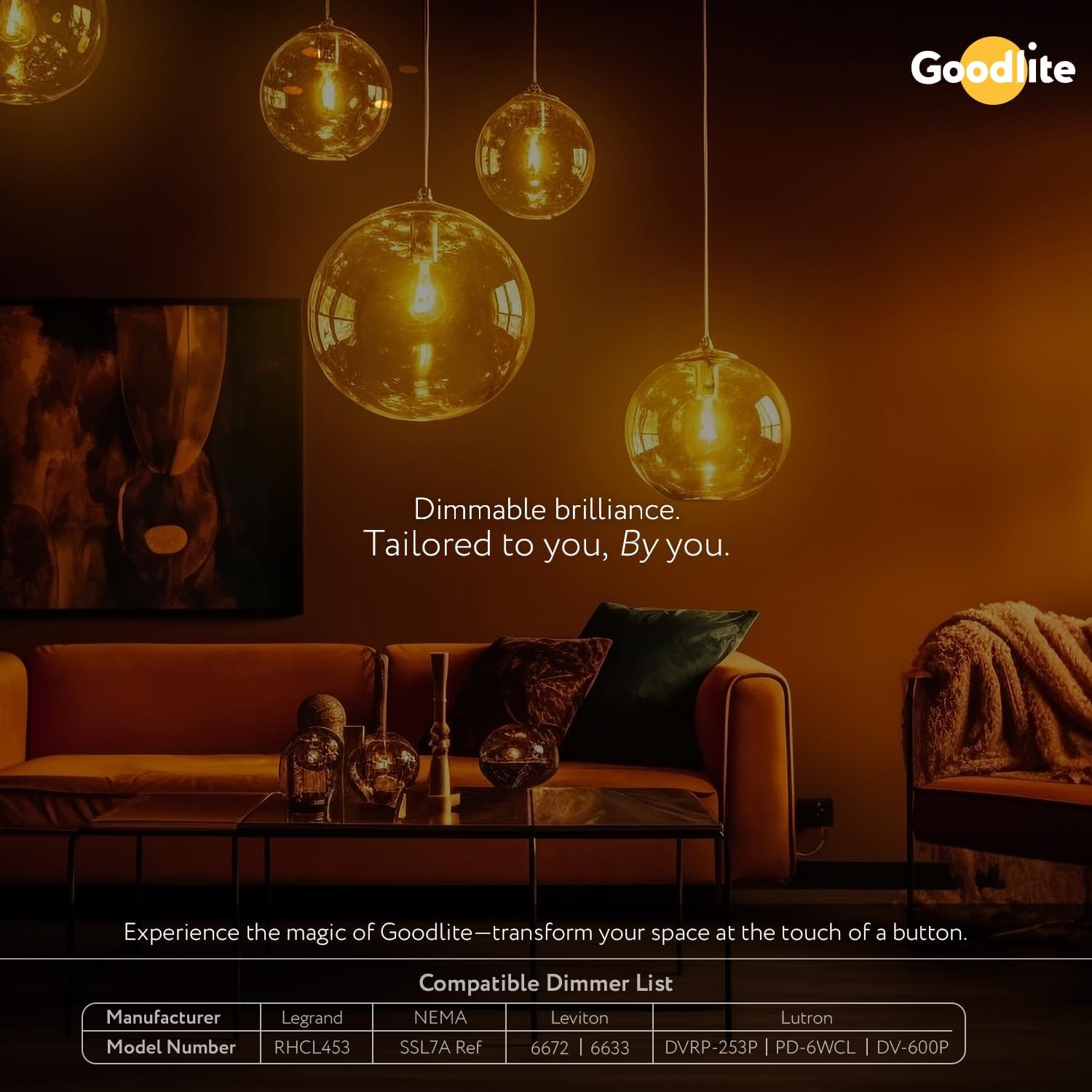 Goodlite A23 LED Filament Light Bulb 21W (Equivalent to 225W) - Dimmable, Warm White 3000K (30K), Clear Glass, E26, High Output 2900 Lumens, UL Listed, Damp Rated, 15,000 Hours, 1 Count (G-20012)
