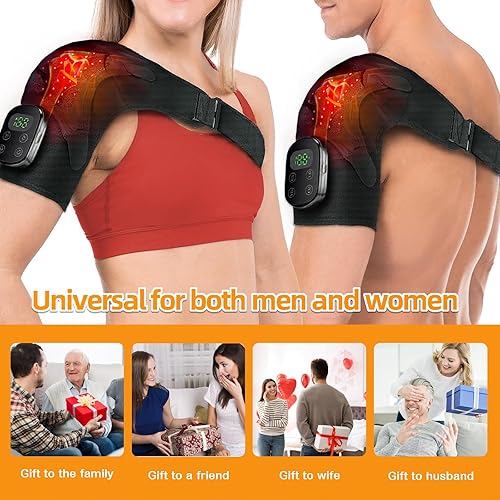 Miniatura 8 de Masaje inalámbrico con vibración, almohadilla térmica de hombro, masajeador de hombro para aliviar el dolor de tejido profundo, artritis,