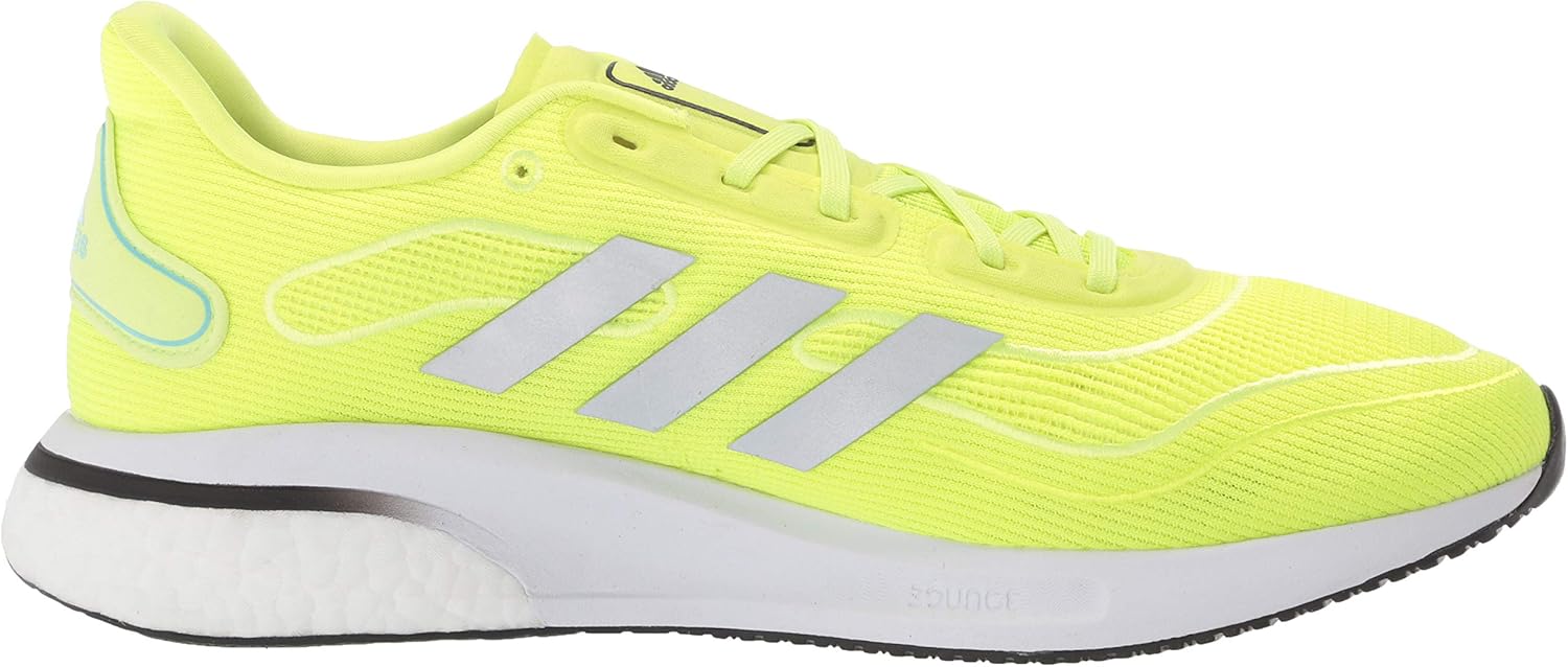 adidas Men's Supernova Running Shoe, Solar Yellow/Silver Metallic/Black, 7.5