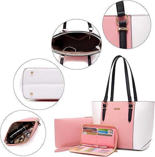 Miniatura 7 de Qiyuer - Bolsos para mujer, carteras, juegos de bolsos con asa superior, bolsos de hombro, bolso de mano, bolso de trabajo con cartera a juego, 3
