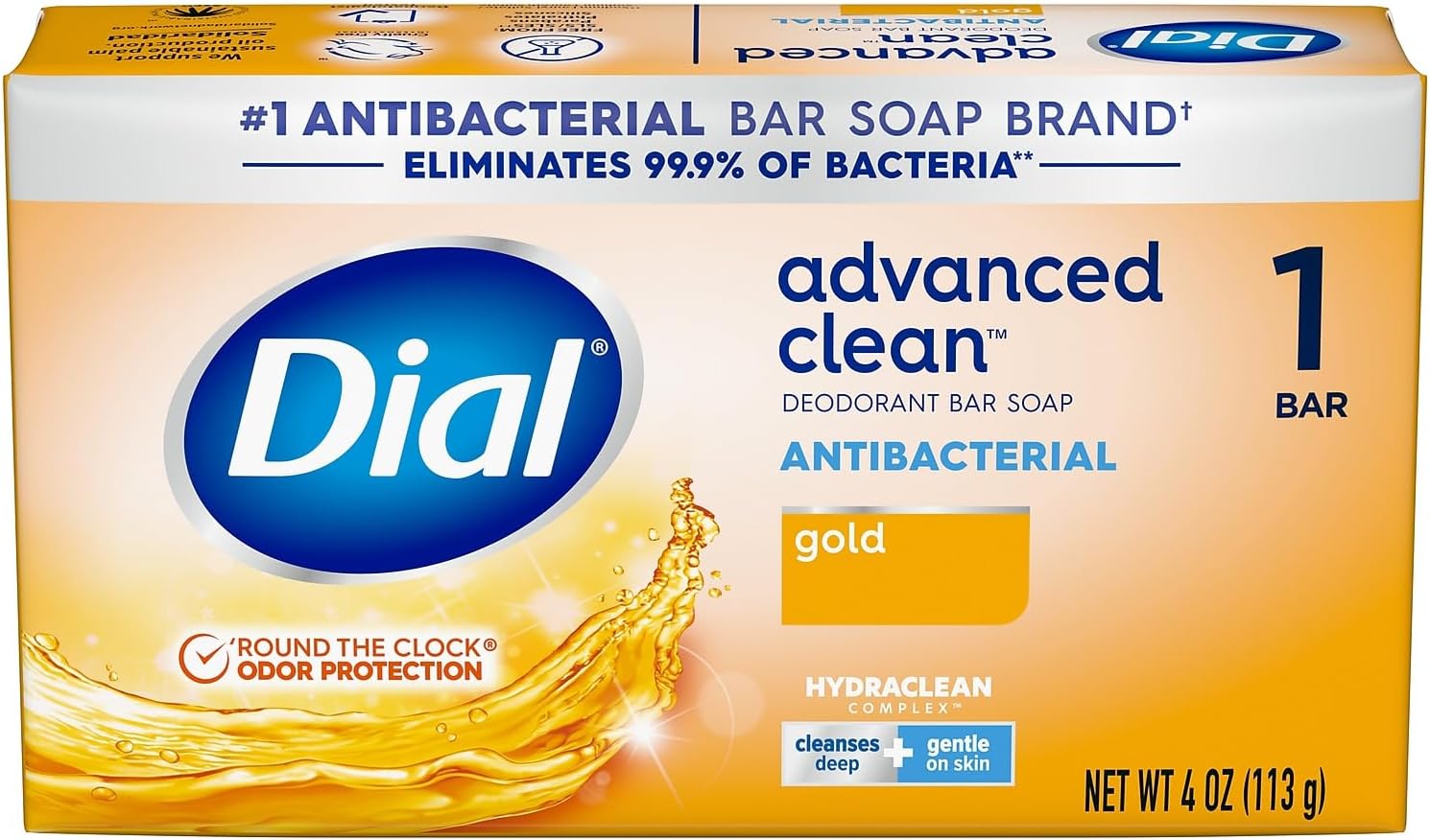 Dial Antibacterial Deodorant Bar Soap, Gold, 4 Dial Antibacterial Deodorant Bar Soap, Gold, 4
