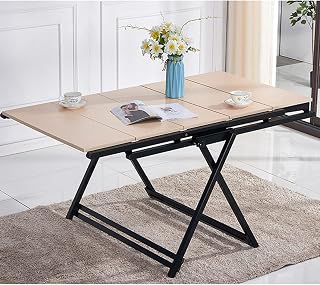 SXHYSL Mesa De Comedor Plegable Multifuncional con Estante Extensible Y Estantería Telescópica Deformada. Mesa De Cocina Que Ahorra Espacio para Un Almacenamiento Conveniente.,Maple Leaf