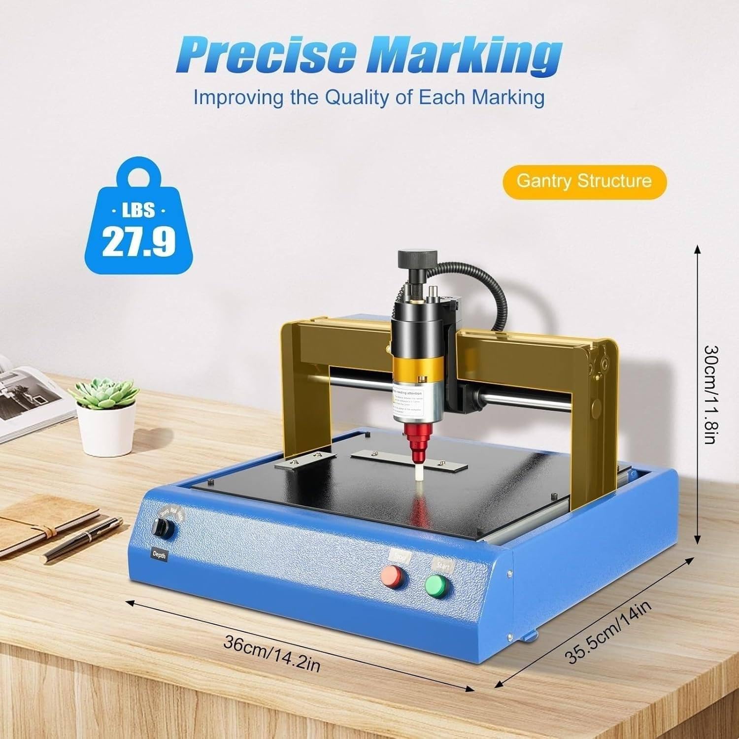 Elektrische Graviermaschine, 400 W, 200 x 150 mm, für Metall, Kunststoff, Schmuck, Stahl, Aluminium – Schreibtisch-Markierungswerkzeug