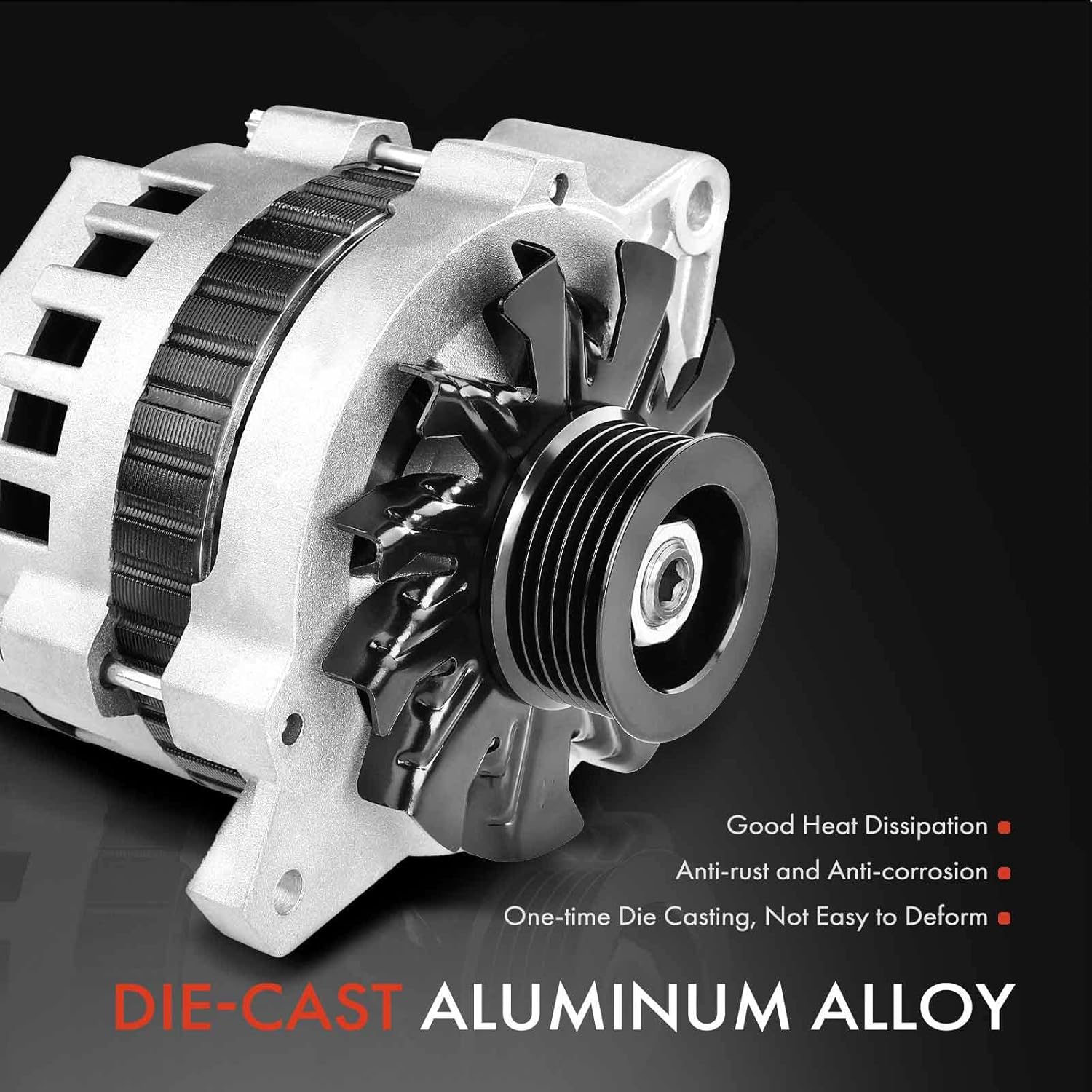 A-Premium Alternator Compatible with Chevrolet Corvette 1987 1988 1989 1990 1991 V8 5.7L, 105Amp 12V Clockwise 6-Groove Pulley, Replace# 10463007, 10463097, 1101127