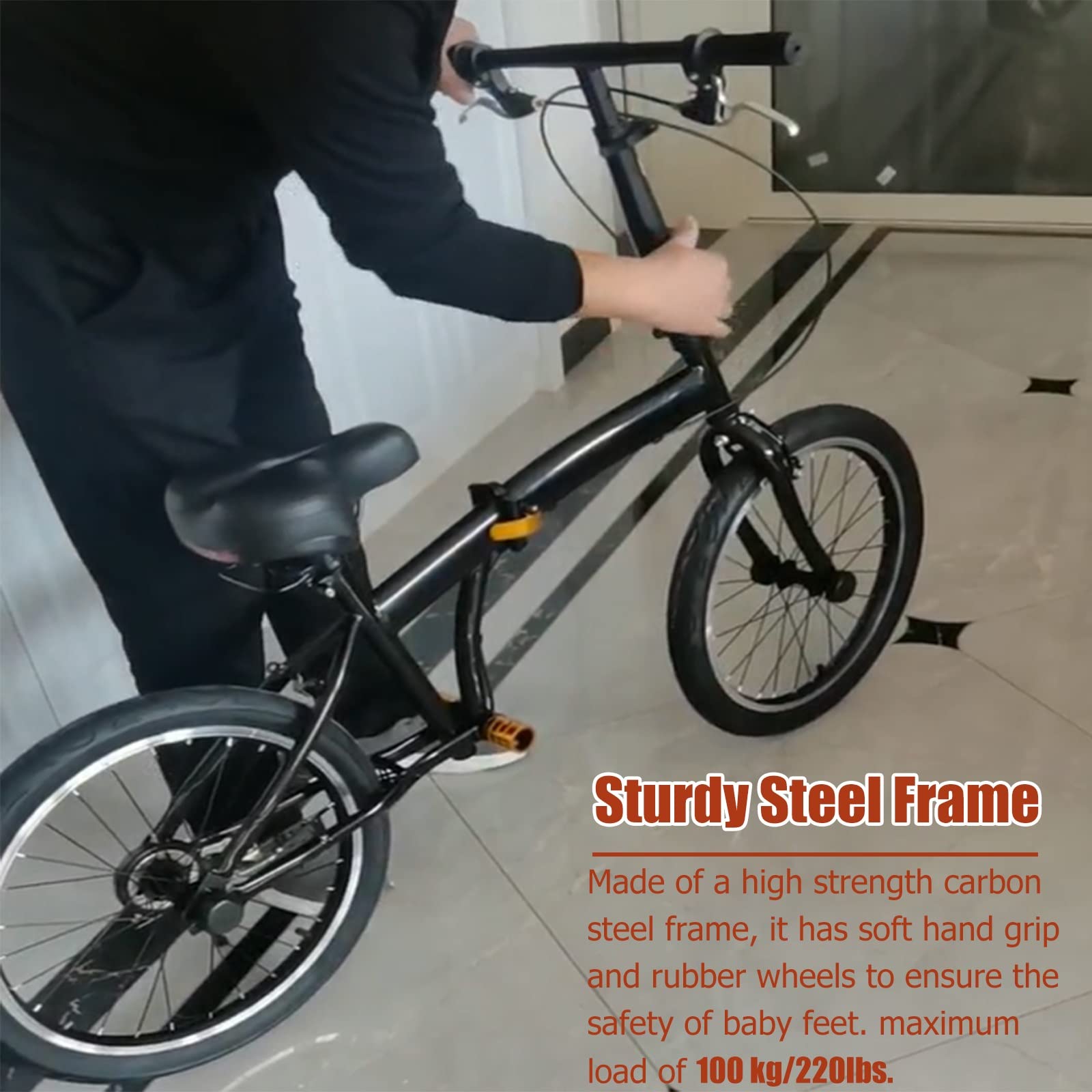 Laufräder Lauflernrad Faltbares No-Pedal-Laufrad Für Erwachsene, Teenager, Große Mädchen, Jungen Und Anfänger - Sport-Trainings-Laufrad Mit 20-Zoll-Rädern Und Fußstütze, Belastung 100 Kg