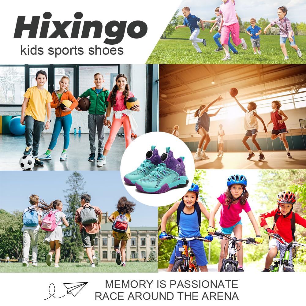 Hixingo Enfant Chaussure de Basketball, Garçon Sneakers Baskets Enfant Filles Mode Baskets de Basket-Bal Hautes pour Chaussures de Sport, pour Mixte Jeunes Homme Femme 31-40