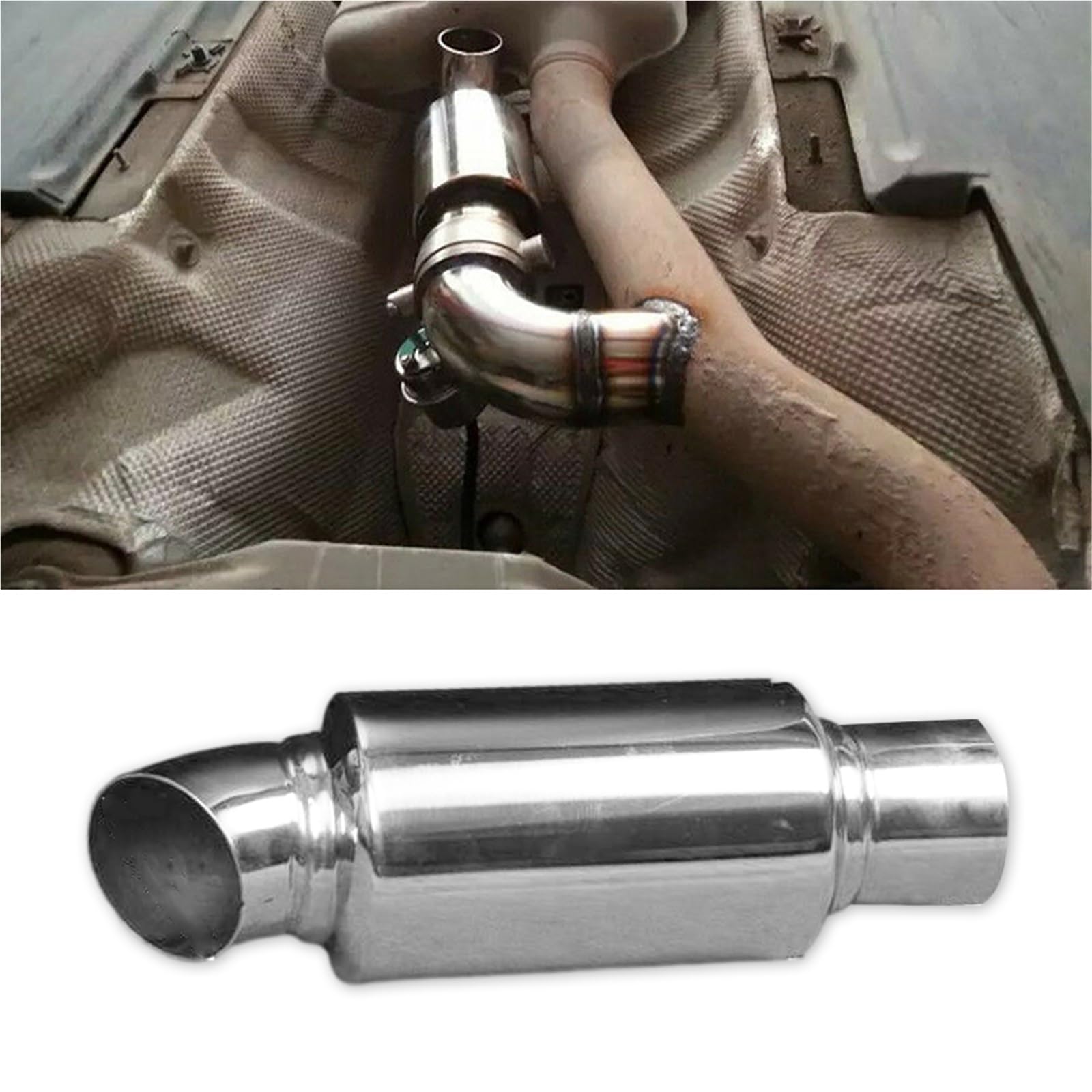 Tłumik układu wydechowego 2/2,5 ″ Rury tłumika wydechowego samochodu Uniwersalny system rur wydechowych 51MM Tłumiki sportowe wyścigowe ze stali nierdzewnej Turbo Sound Boost(2.5inch)