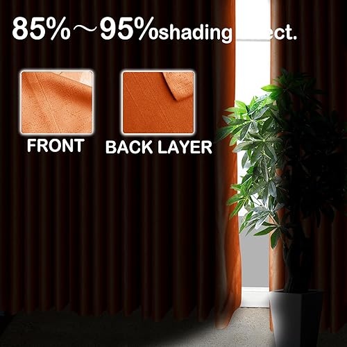 Miniatura 5 de ZZYYQ Cortinas ignífugas con bolsillo para cortinero, color naranja, 50 pulgadas de ancho x 108 pulgadas de largo, con aislamiento térmico, 1 panel