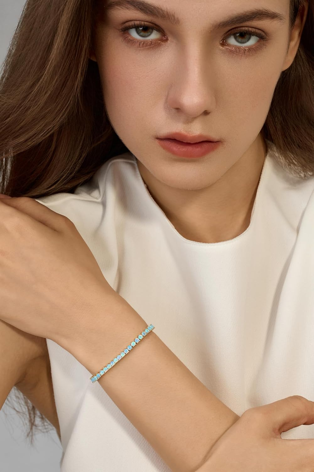 14K Gold Filled Tennis Bracelet for Women-3mm 4mm CZ Opal Gold Tennis Bracelet for Women, Valentines, Mothers, Christmas Jewelry for Women - Image 3