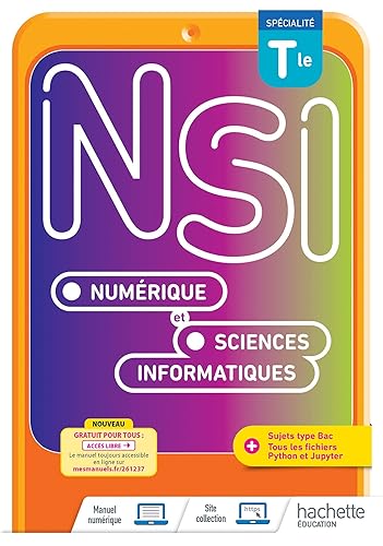 Numérique et Sciences Informatiques Tle Spécialité - Livre élève - Ed. 2022