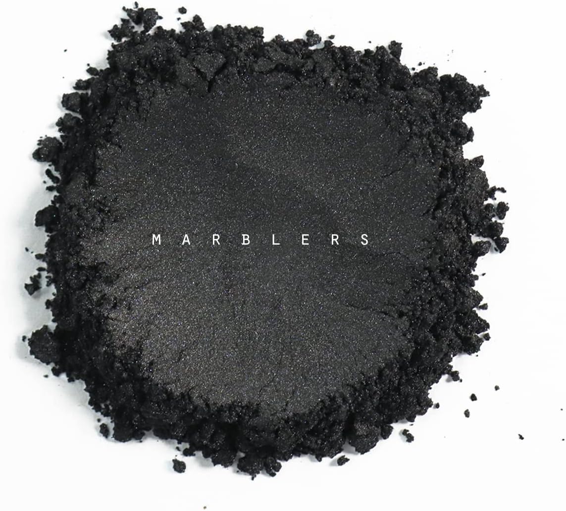 MARBLERS Black Mica Powder Colorant [True Black] 10oz (280g) | Cosmetic | Epoxy Resin Pigment | Dye | Non-Toxic, Vegan, Cruelty-Free | Lip Gloss, Nails, Body Butter | Bath Bomb, Candle & Soap Making