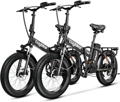 bluebiko 1000W Folding Electric Bike, 48V 20AH Large Removable Battery E Bike, 80 Miles Max Range, 20 Fat Tire Electric Bike for Adults, Adult Electric Bicycles for Commute Beach Snow