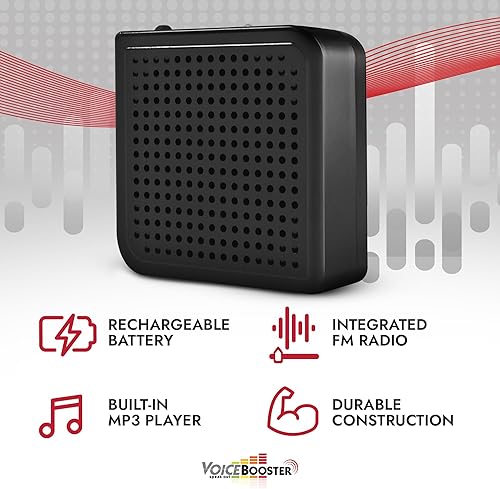 Vista 32 de Voicebooster Speak Out Amplificador de voz personal – Altavoz portátil recargable con micrófono con cable para profesores, guía turístico