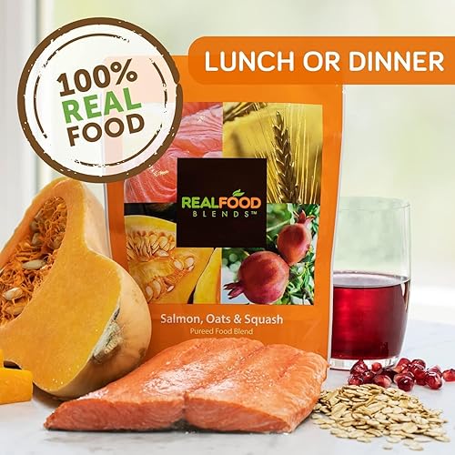 Miniatura 2 de Real Food salmón, avena y Squash puré mezclado comida, Paquete de 9.4oz (paquete de 12) por real Food