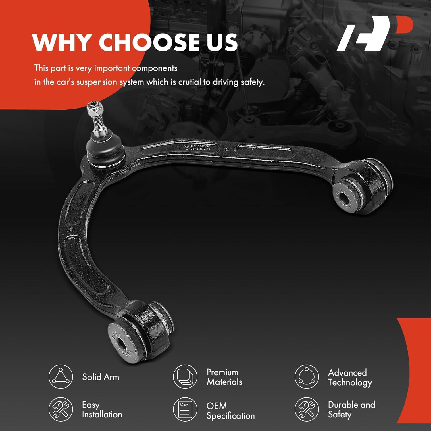 A-Premium Front Left Upper Control Arm, with Ball Joint & Bushing, Compatible with Chevrolet Silverado 2500 1999-2000, Express 2500 2003-2020, Express3500/4500 & GMC Sierra 2500, Savana 2500/3500/4500