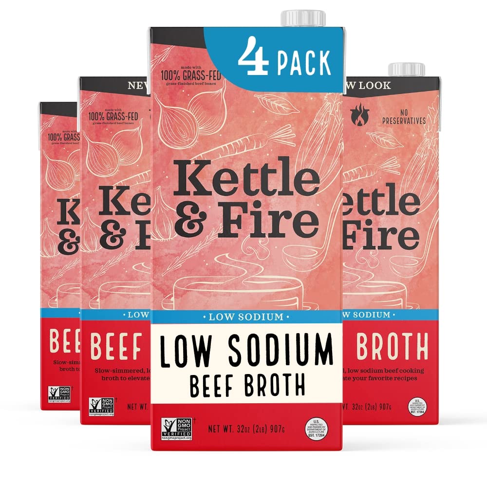 Low Sodium Beef Broth Pack of 4 Organic Cooking Stock