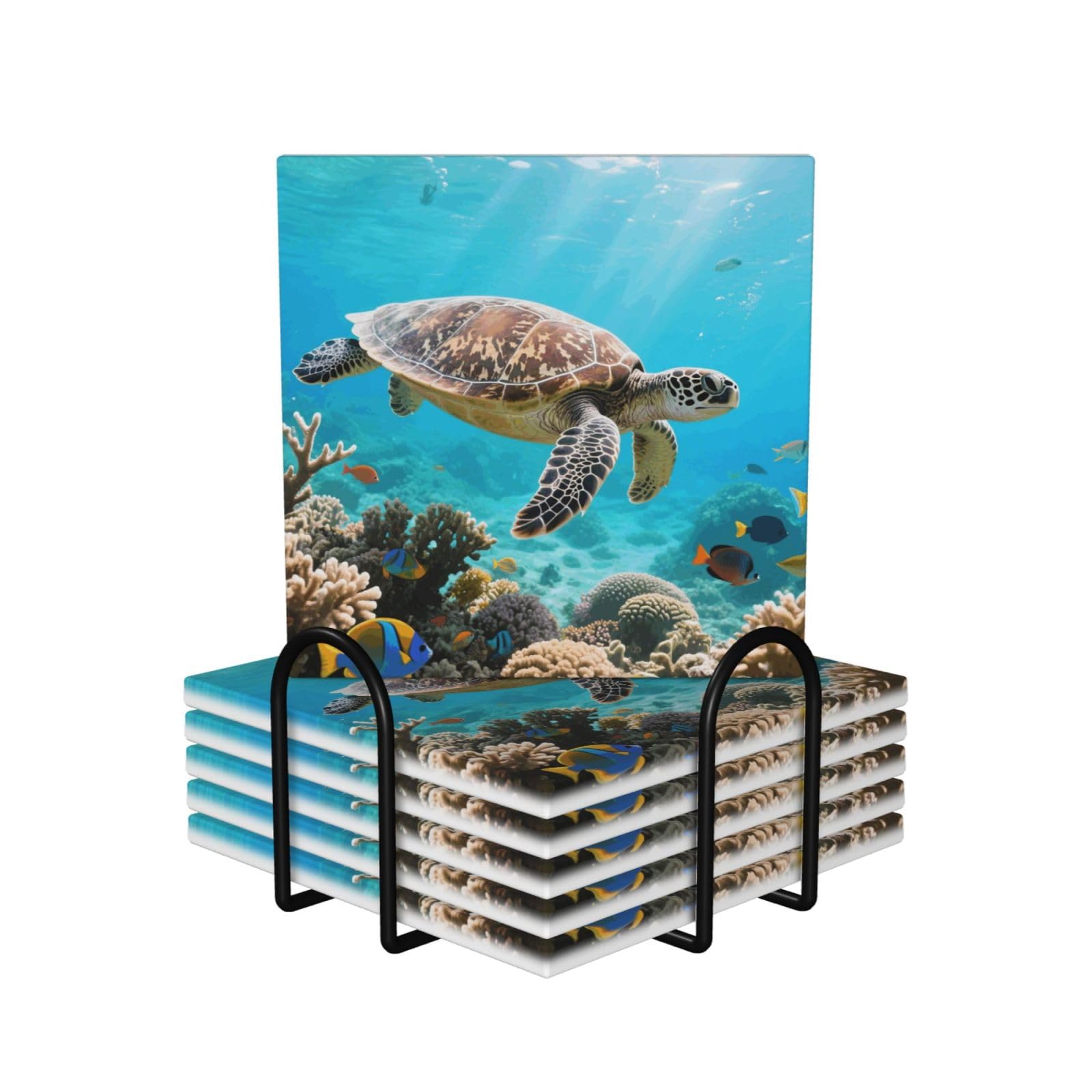 Dessous de verre tortue de mer idée cadeau originale pour pendaison de crémaillère