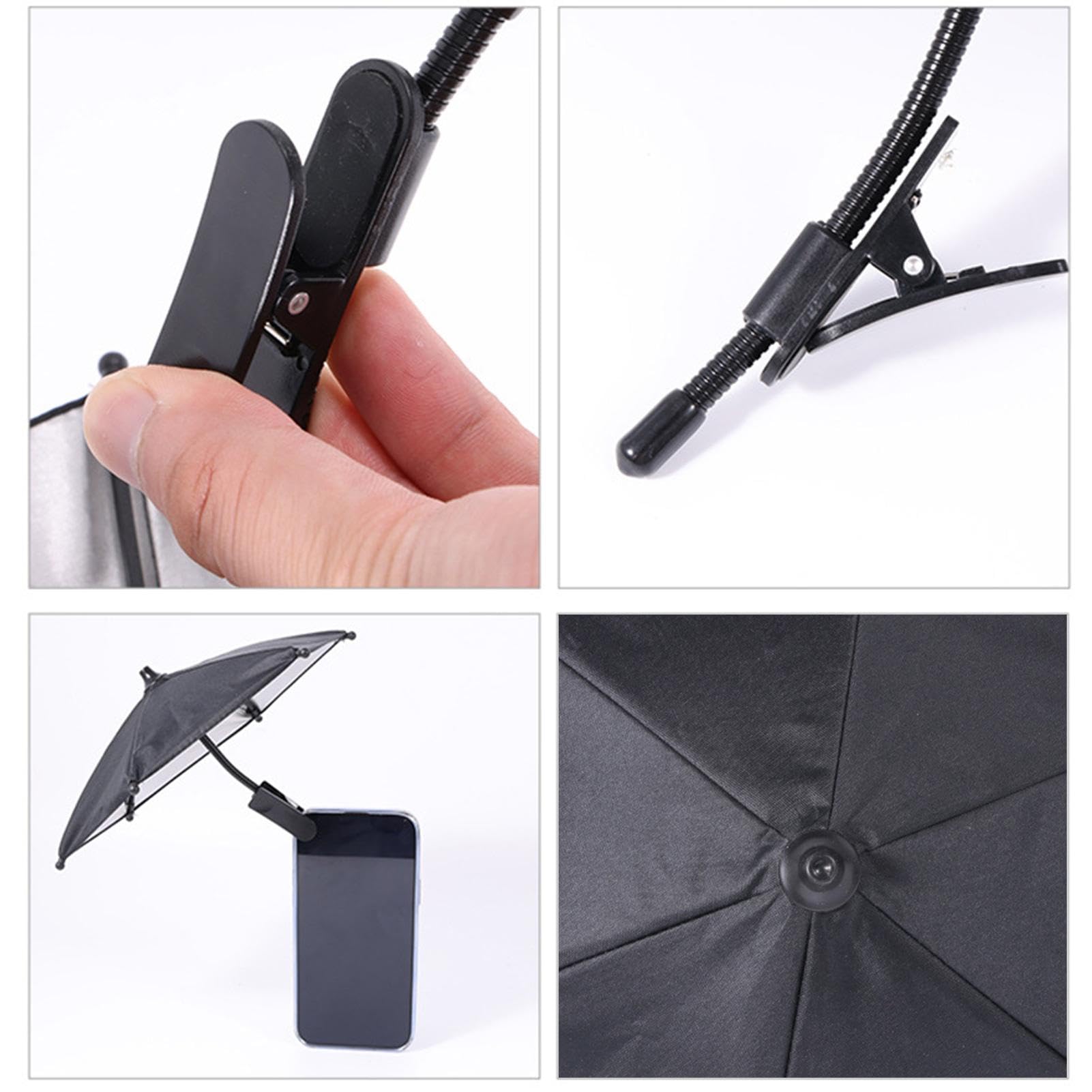 Parapluie de téléphone – Parapluie de téléphone de Plage, Pare-Soleil de téléphone bloquant l'éblouissement | Support de Parapluie de téléphone Pare-Soleil Noir, pour Voyage, extérieur