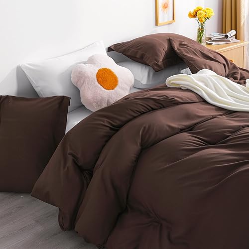 Miniatura 9 de NTBAY Juego de funda de edredón de microfibra, color sólido con cierre de cremallera